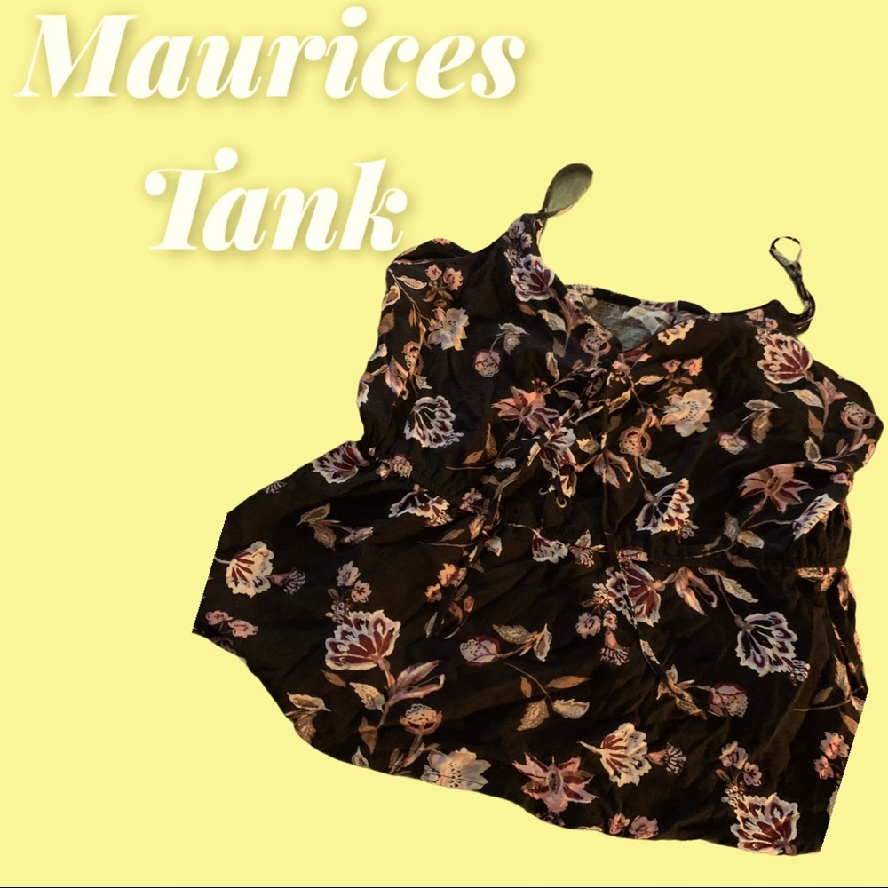 Maurices tie front peplum tank top